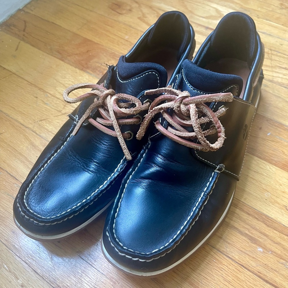 Timberland Heger Bay. Black leather shoes. US men 9